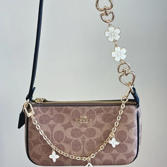 NWT Coach Nolita 19 In Signature Canvas Gold/Tan/Black Plus Extended Chain - Picture 4 of 10